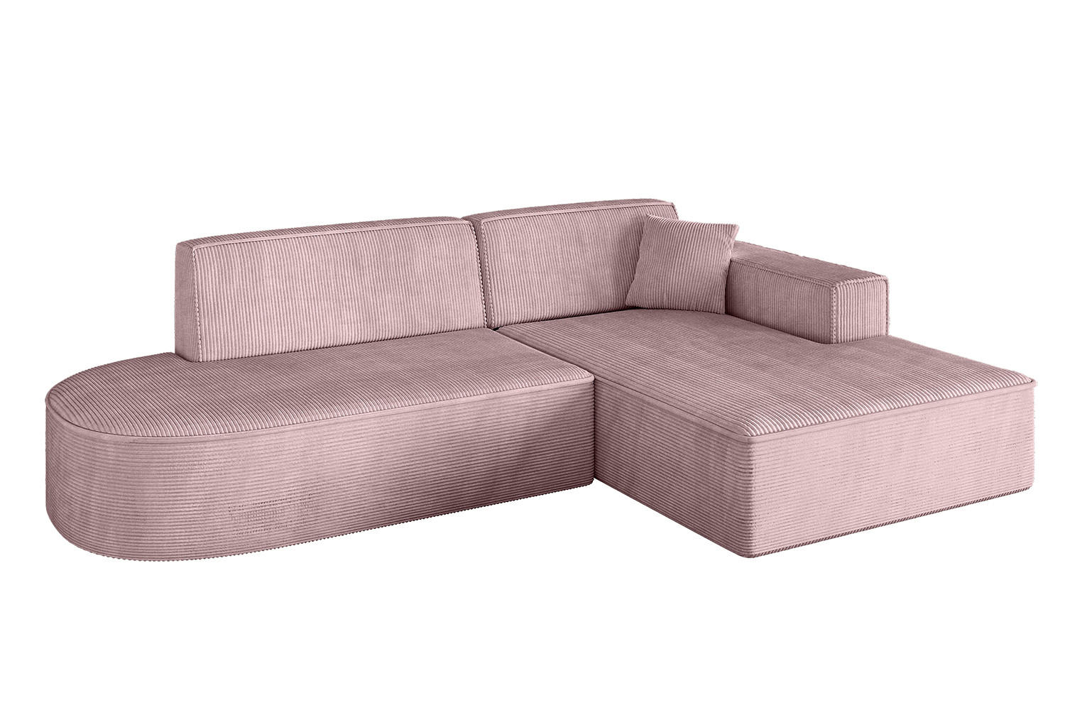 ECKSOFA Ottomane Rechts IREA-L1-v4 - 234x171x79 cm Rosa - Rosa, Holzwerkstoff/Textil (171/234cm) - ALTDECOR