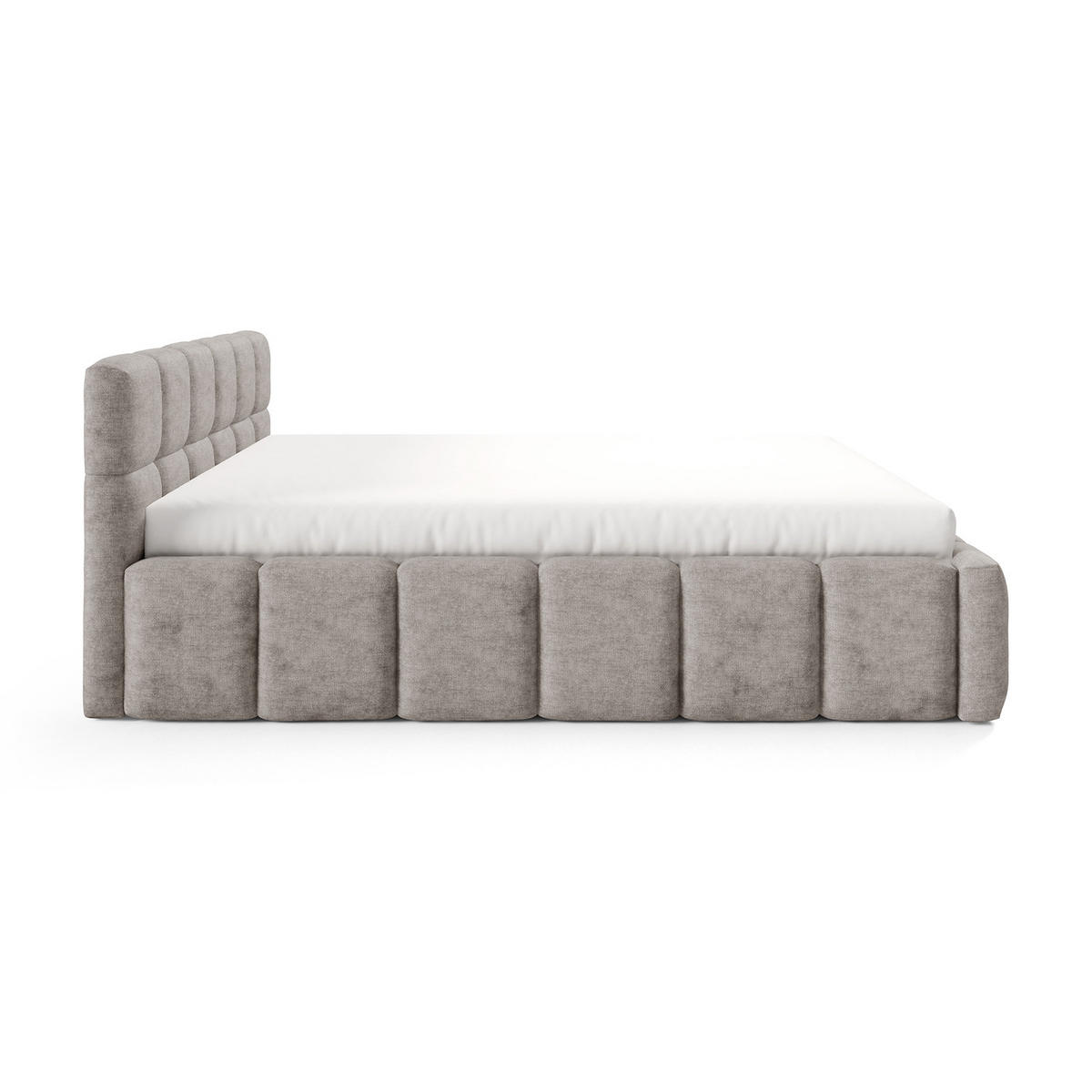 POLSTERBETT NUBO Premium 180x200 cm mit Bettkasten – PERFECT HARMONY 04 - Beige, Holz (180/200cm) - Dekori_Interiors