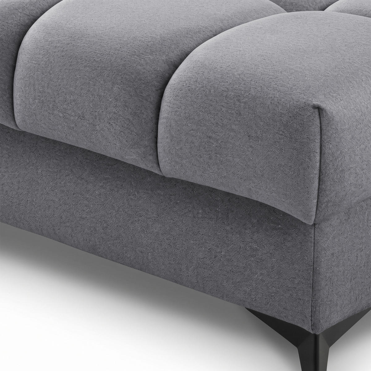 ECKSOFA PUDDING S Rechts mit Schlaffunktion 125x195 Velours Dunkelgrau - Dunkelgrau/Schwarz, Holz/Textil (275/177cm) - Muffo