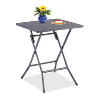 KLAPPTISCH - Grau, Kunststoff/Metall (62/62/73cm) - Relaxdays