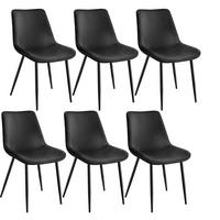 STUHL 6er Set Monroe 48 x 59 x 82 5 cm schwarz - Schwarz, Textil (48/82.5/59cm) - tectake