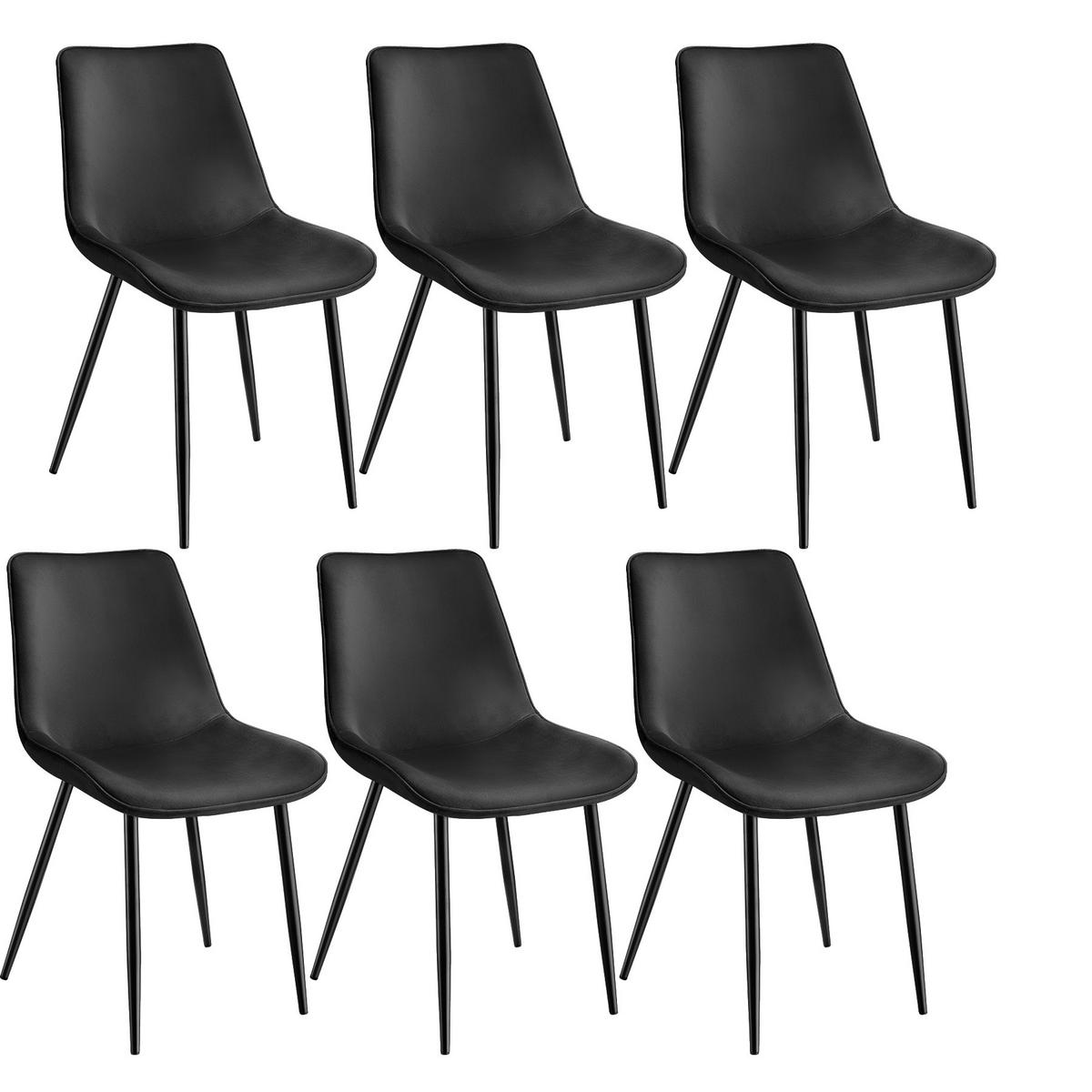 STUHL 6er Set Monroe 48 x 59 x 82 5 cm schwarz - Schwarz, Textil (48/82.5/59cm) - tectake