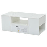 COUCHTISCH DE-122 LED 1-Schublade Weiß - Weiß, Holzwerkstoff (50/100/40cm) - ComfortXL