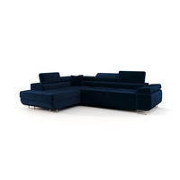 ECKSOFA EMILY mit Schlaffunktion Monolith 77 Links - Dunkelblau, Textil (275/200cm) - Bedante