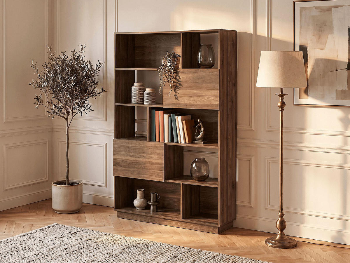 BÜCHERREGAL - 110 cm x 32 cm - holz - naturfarben dunkel Cevania - Naturfarben, Holz (110/173/32cm) - Vente-Unique