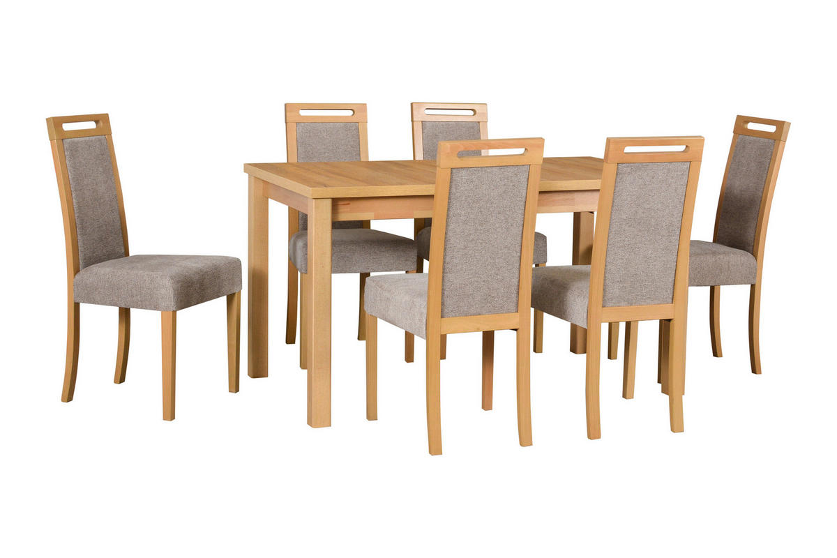 ESSTISCH Modena 1, 140-180/80 cm, grandson - Birkefarben, Holz (80/140/78cm) - Leaf Design