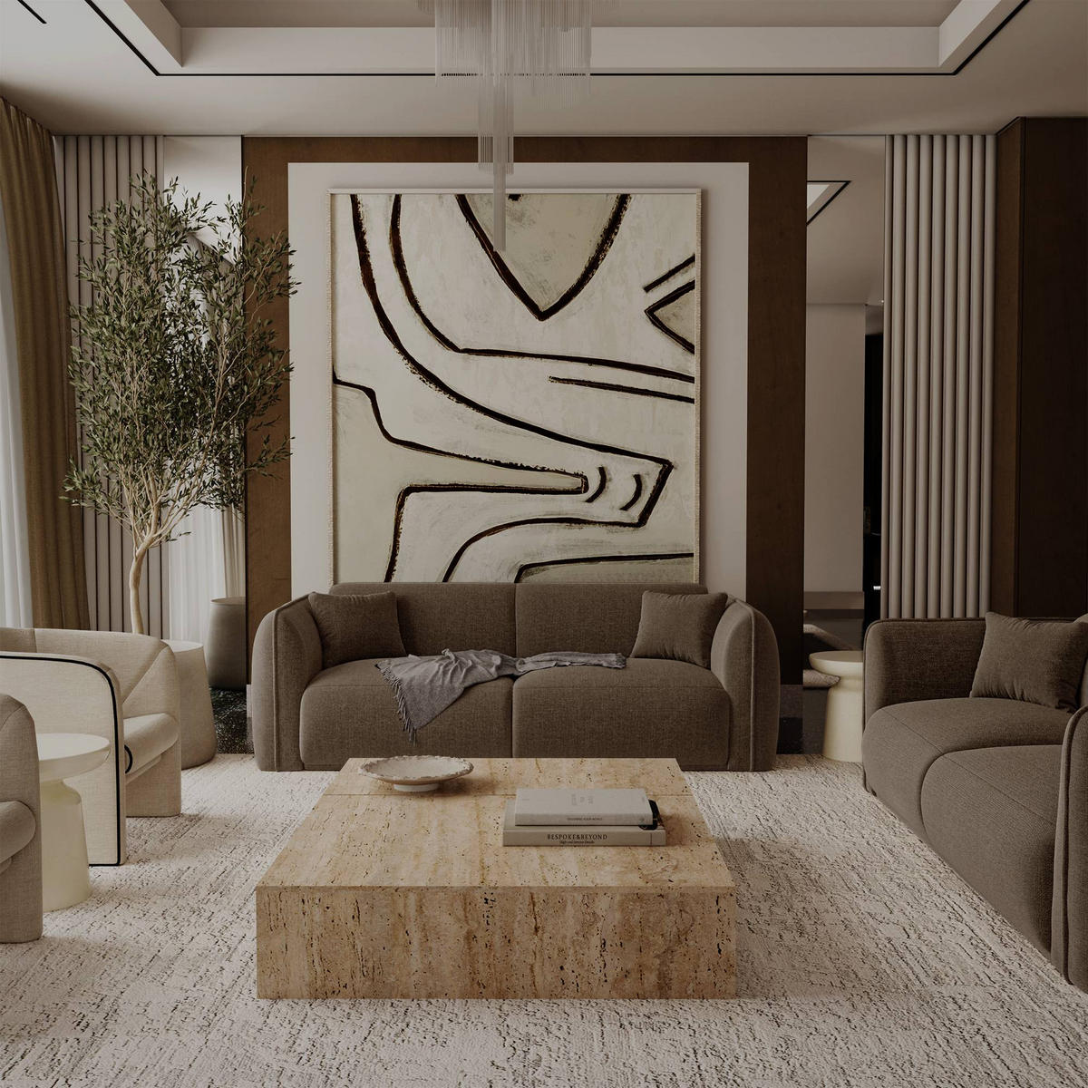 3-SITZER-SOFA LUSH Kettgewebe mit weichem Griff Marron glacé 206cm - Hellbraun/Braun, Textil (206/72.5/90cm) - Premium Interiors