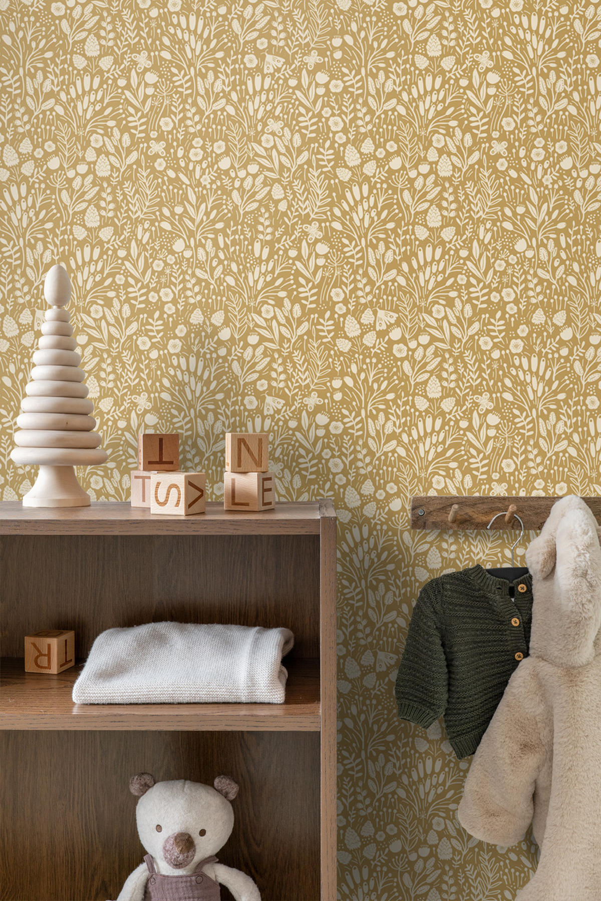 TAPETE Blumen 50 x 900 cm - Gelb, Papier (50/0.1cm) - ESTAhome