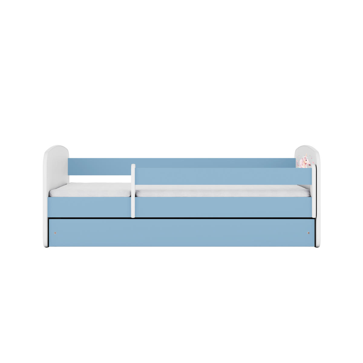 KINDERBETT Pferd mit Schublade 140/70 80/61/144 - Blau, Holzwerkstoff (70/140cm) - RAUMHIRSCH FURNITURE