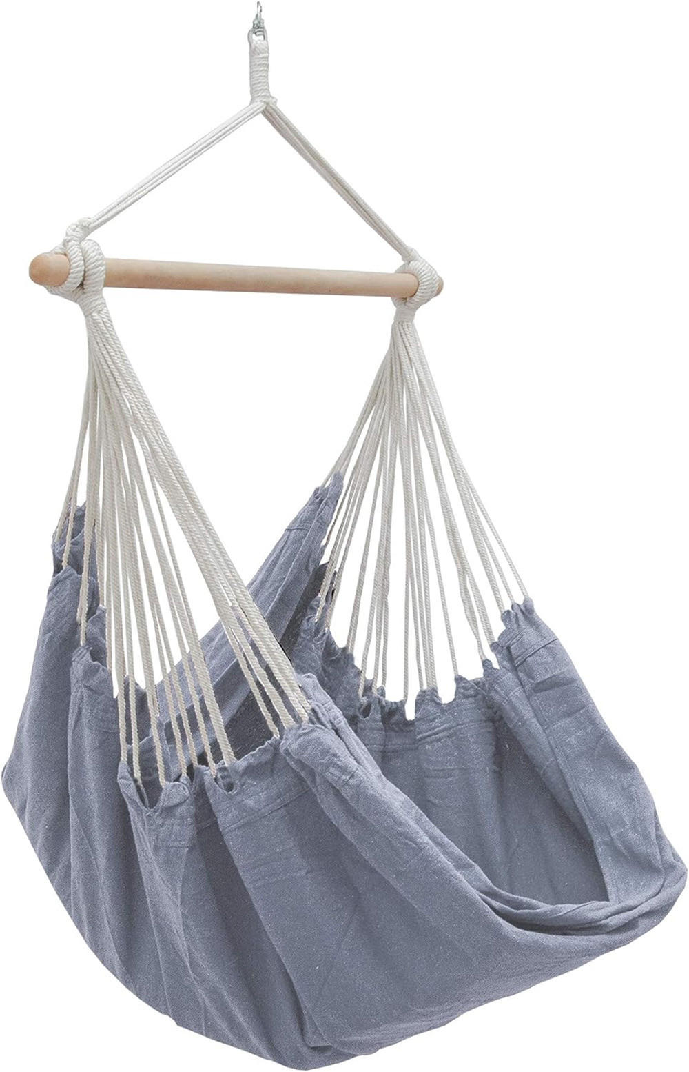 XXL HÄNGESESSEL 185/130 cm Belastbar bis 150 kg Grau - Grau, Textil (130/155/185cm) - Amanka
