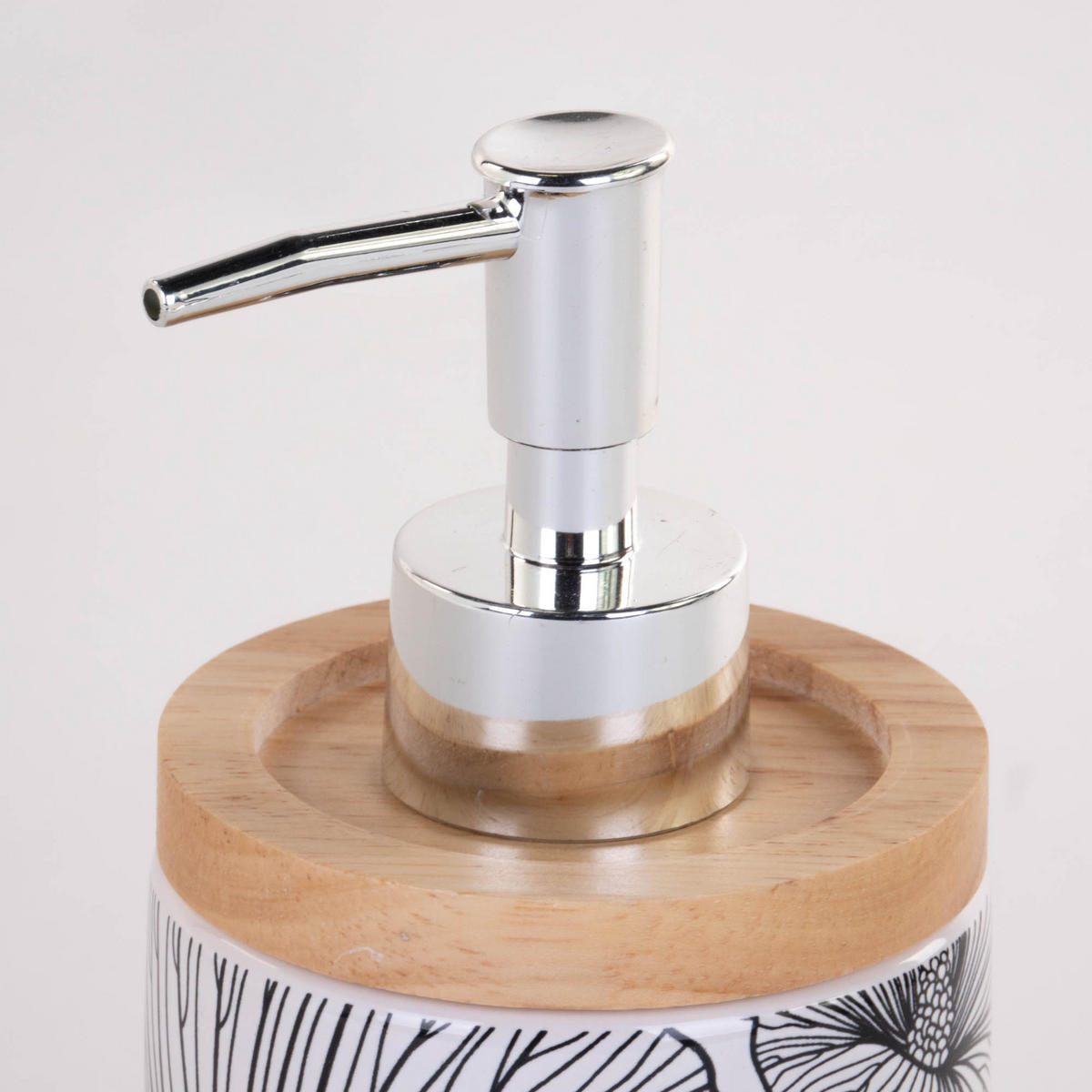 SEIFENSPENDER Keramik Blackflora 8,1/7,5/18 cm - Weiß, Keramik (7.5/18/8.1cm) - 5five Simply Smart