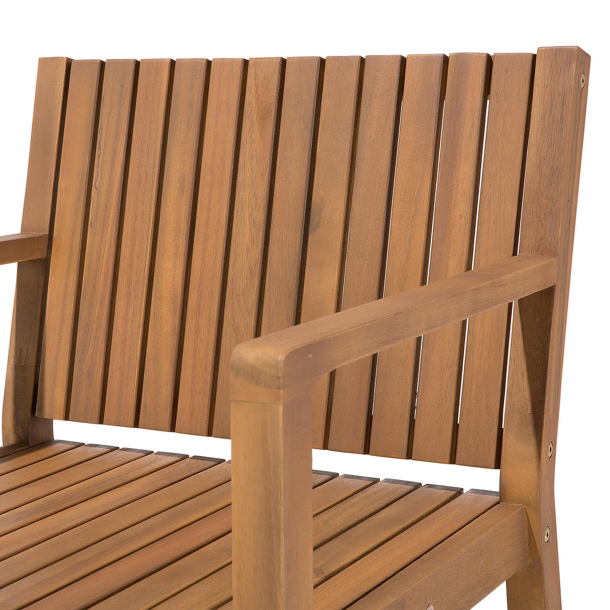 GARTENSTUHL Akazienholz Auflagen marineblau Sassari - Hellblau, Holz (54/80/59cm) - Beliani