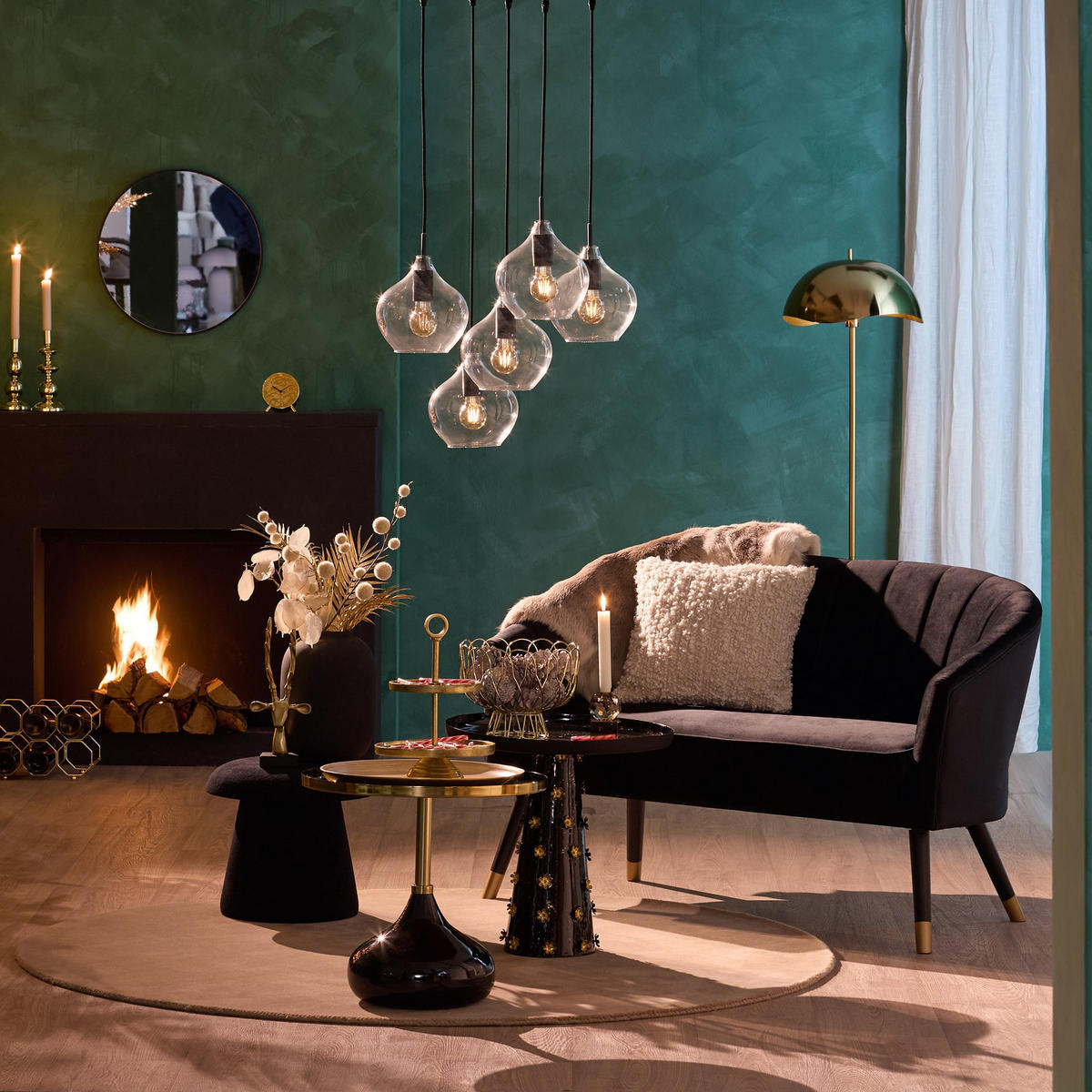 ETAGERE Lutek Gold 24/24/37 cm - Goldfarben, Metall (24/37cm) - Light & Living