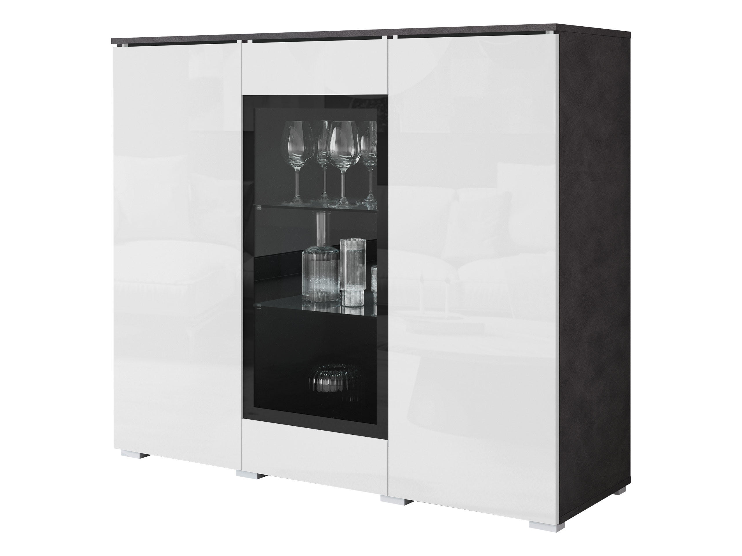 KOMMODE Vera 120 - Weiß Hochglanz/Silberfarben, Holzwerkstoff/Kunststoff (120/104/40cm) - MIRJAN24