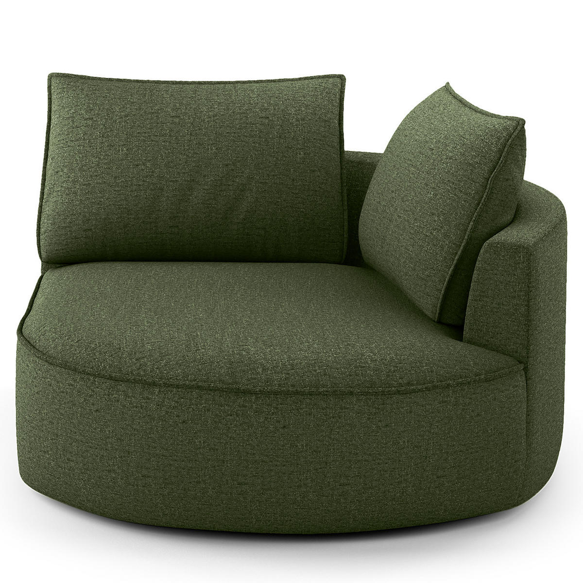 OTTOMANE - modular - Schwarz/Grün, Kunststoff/Textil (126/82/154cm) - home24