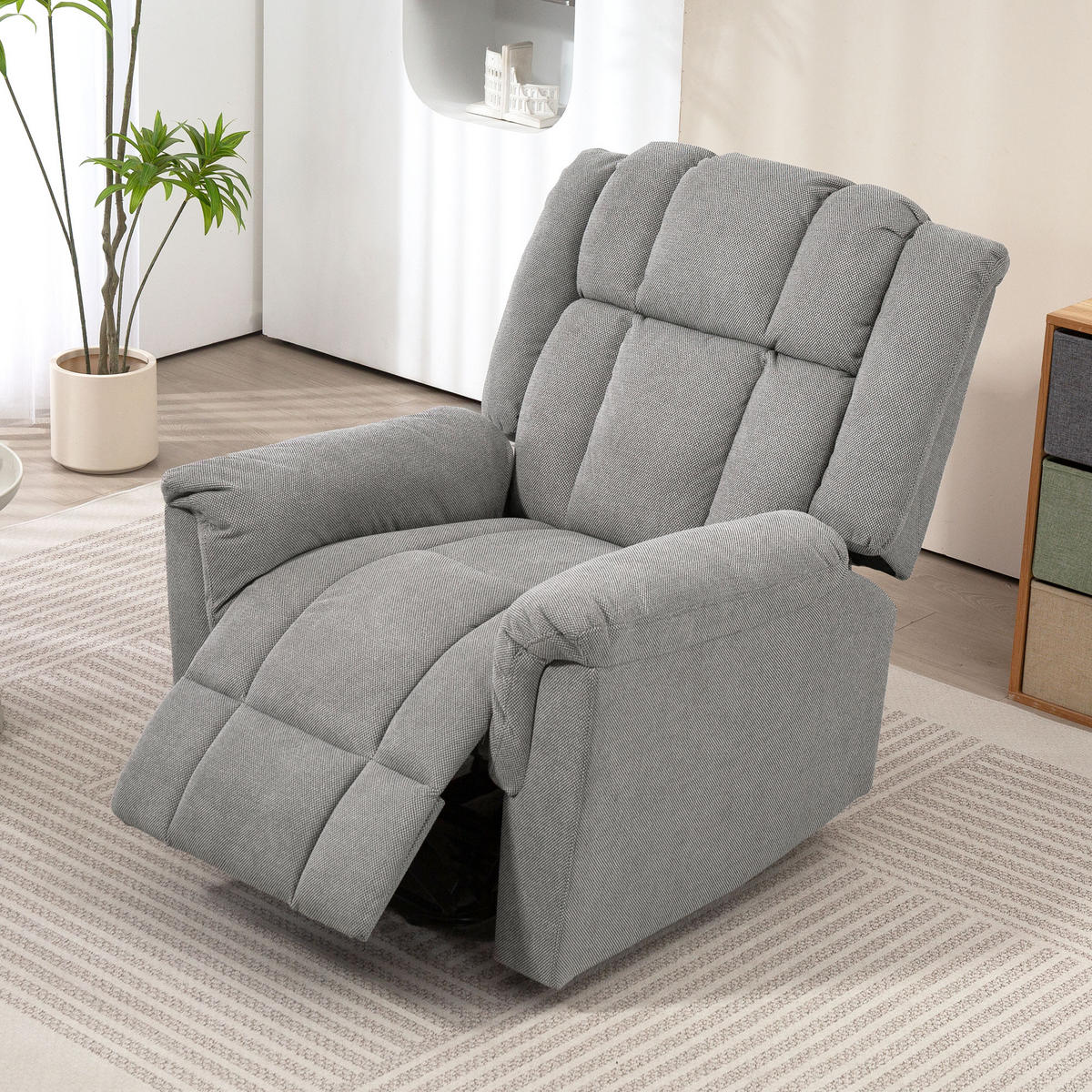 RELAXSESSEL Fernsehsessel Elektrisch Verstellbar Massagesessel mit Aufstehhilfe - Dunkelgrau, Textil (85/104/91cm) - HOMCOM