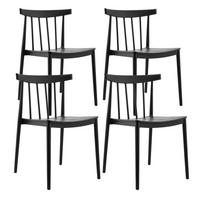 GARTENSTUHL 4-tlg., Schwarz - Schwarz, Kunststoff (50/76/51cm) - Oviala