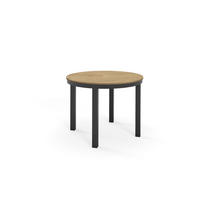 ESSTISCH BERNARDIN - Eichefarben/Schwarz, Holzwerkstoff/Metall (100/100/76cm) - Meblini