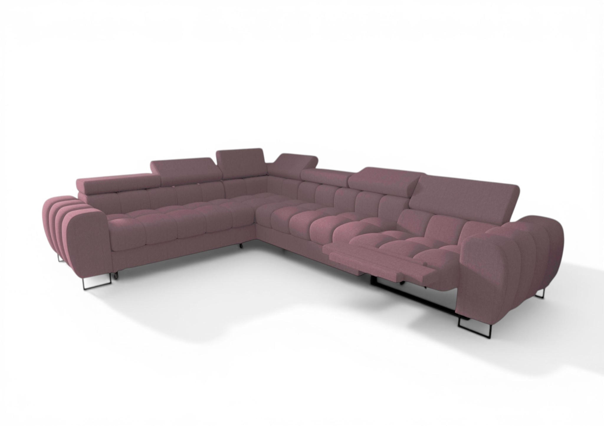 ECKSOFA Bastien Relax - Rosa, Holzwerkstoff/Textil (260/330cm) - Fun Möbel