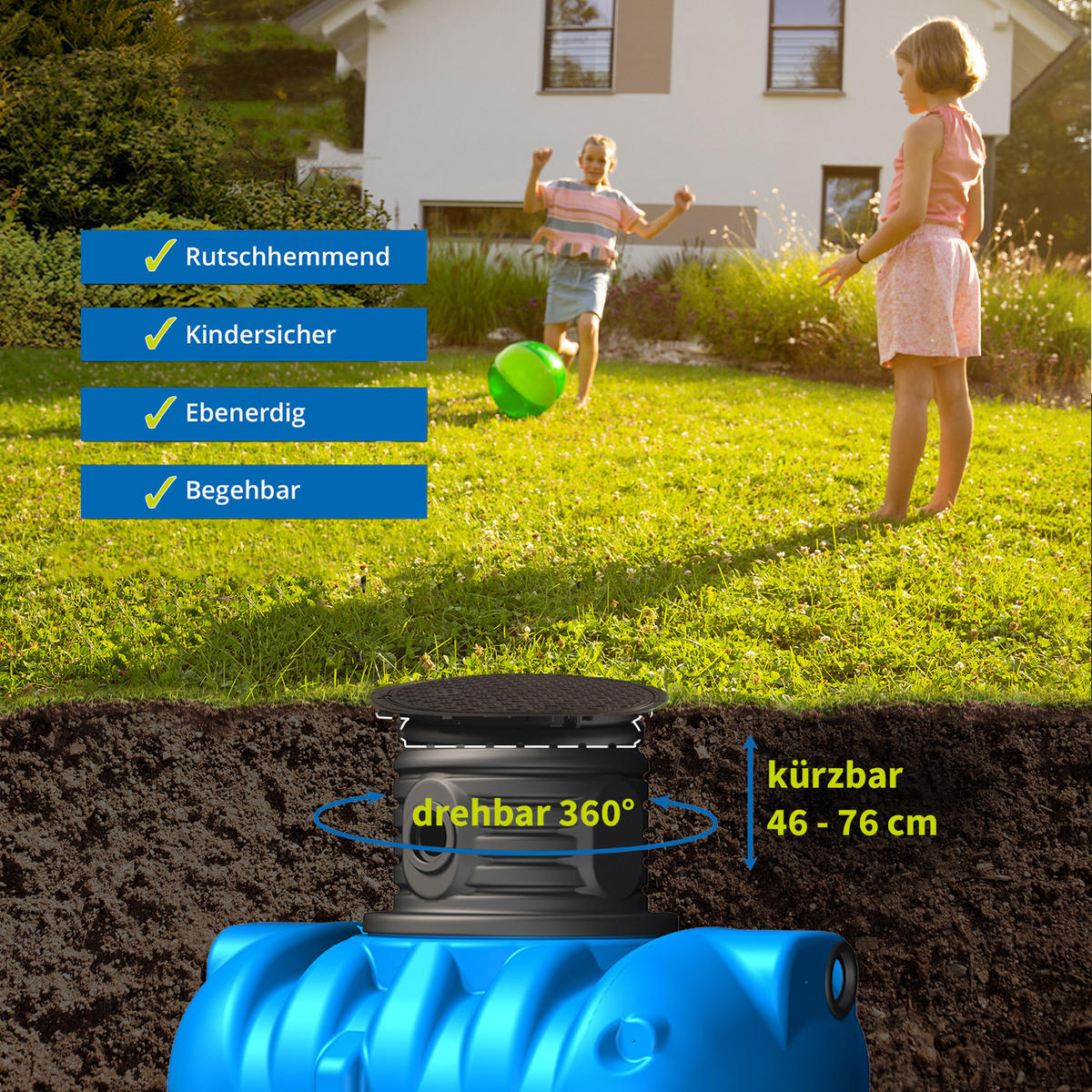 ERDTANK-PAKET 10000 L - Blau, Kunststoff (147/201/461cm) - 4rain