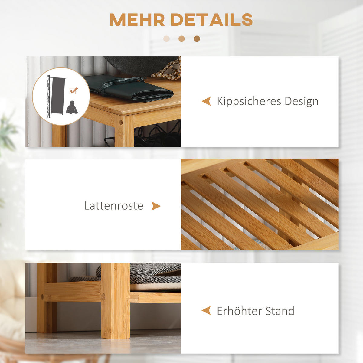 SCHUHREGAL, Schuhständer mit 5 Ebenen, Schuh-Organizer für max. 20 Paar Schuhe - Naturfarben, Holz (29/82/80cm) - HOMCOM