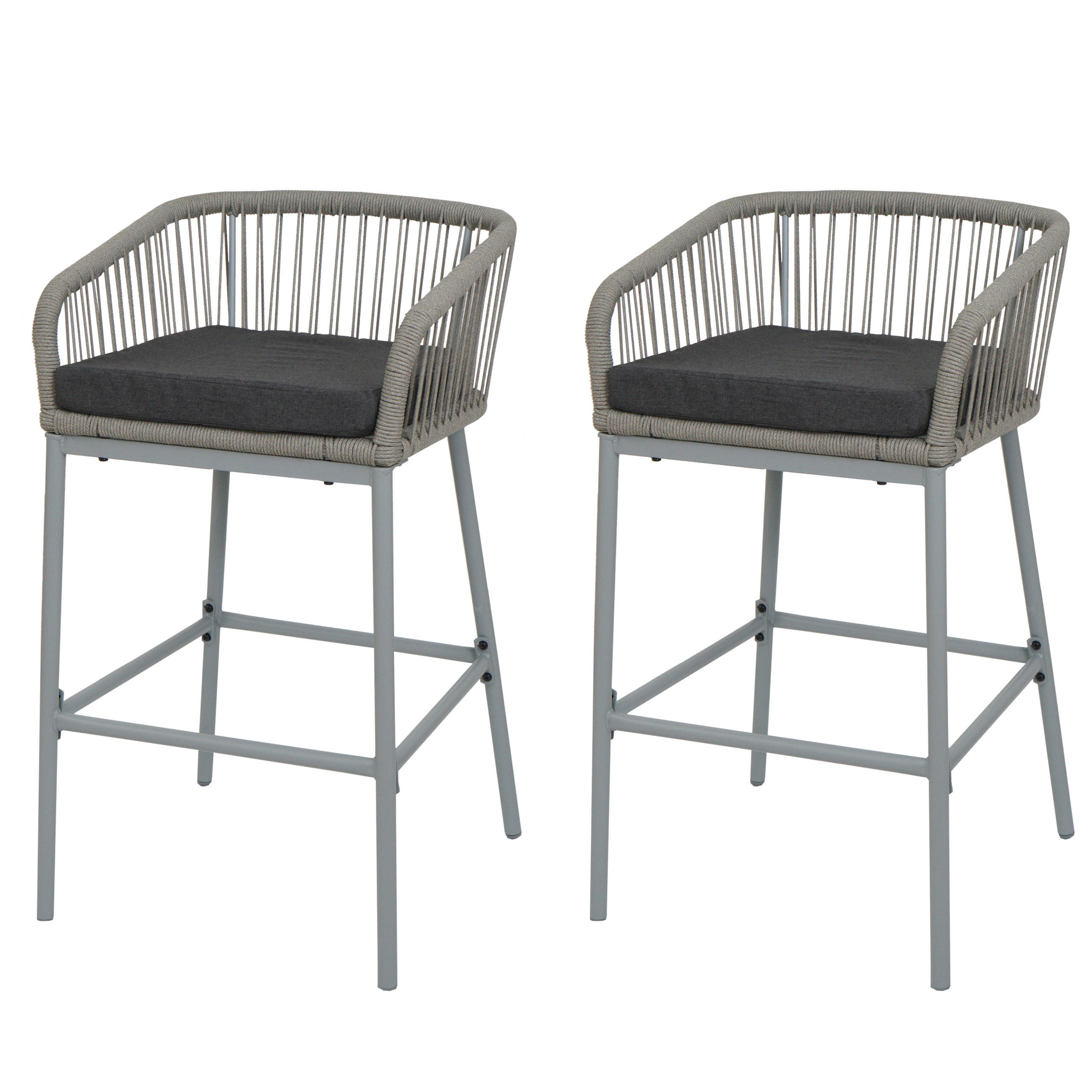 BARSKI STOL Svetlo siva, siva - siva/svetlo siva, kovina (51/92/53cm) - MCW