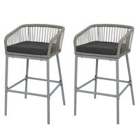 BARSKI STOL Svetlo siva, siva - siva/svetlo siva, kovina (51/92/53cm) - MCW