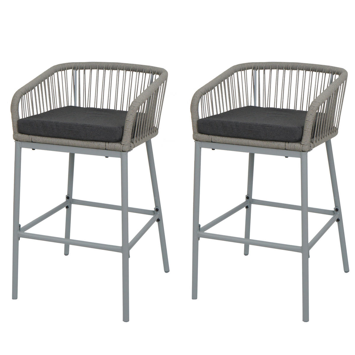 BARSKI STOL Svetlo siva, siva - siva/svetlo siva, kovina (51/92/53cm) - MCW