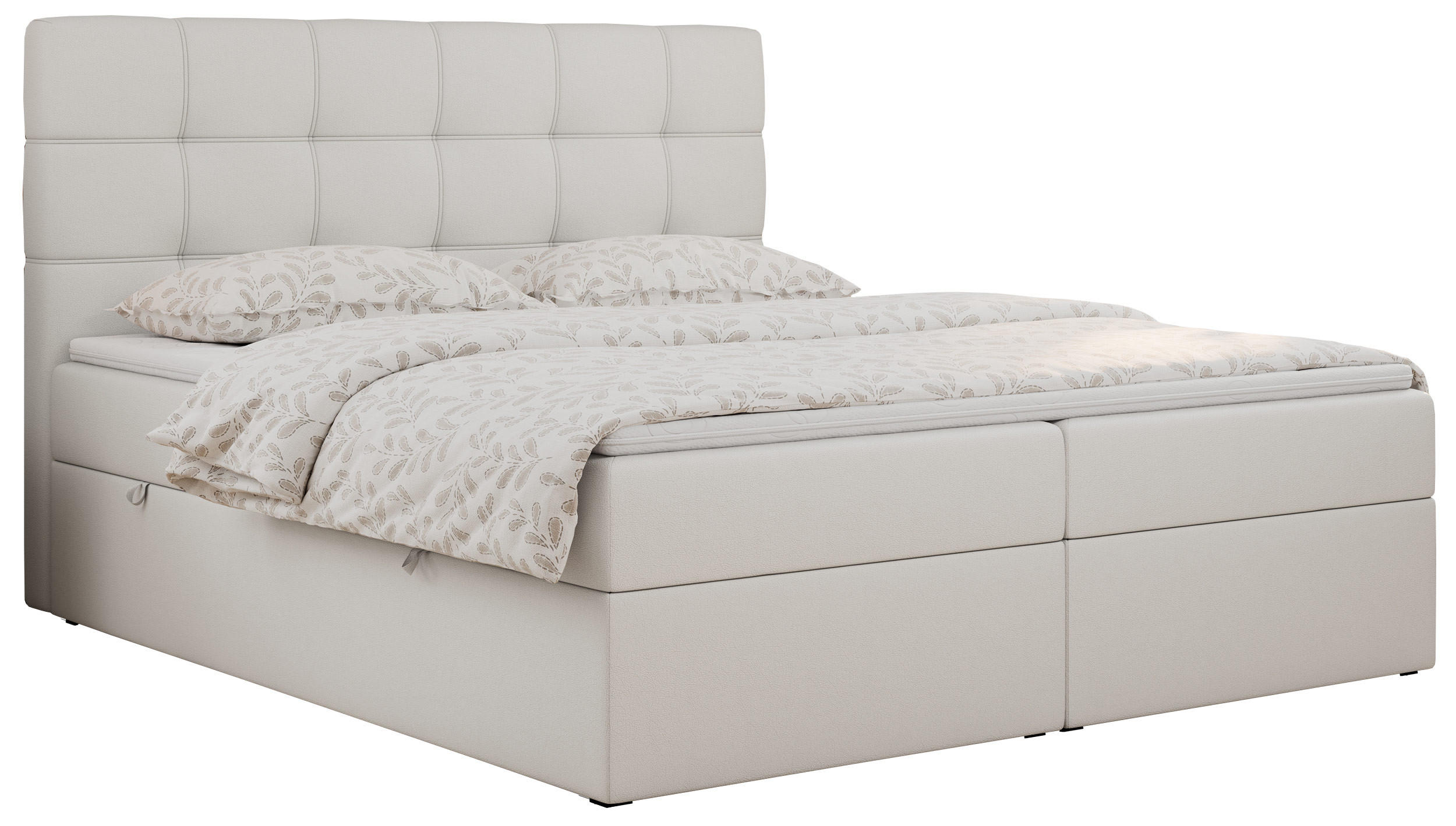 BOXBETT ERNI 120/200 - Weiß Kunstleder - H3 - Weiß, Holz/Textil (120/200cm) - MKS