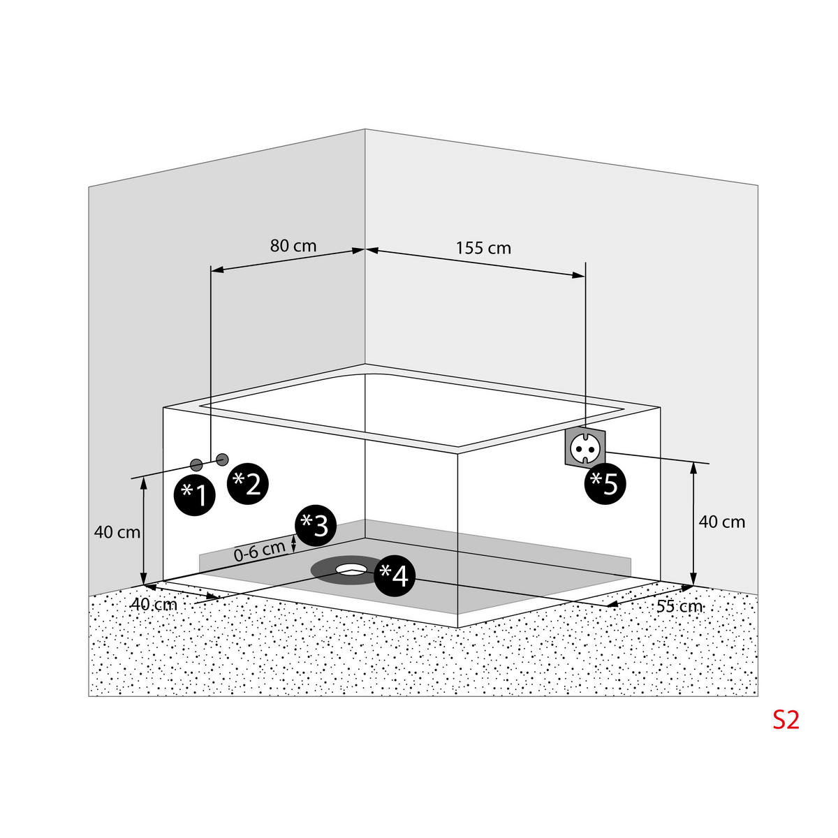 WHIRLPOOL Pool Badewanne Wanne W12H-B 180x135cm - Weiß, Glas/Kunststoff (135/70/180cm) - AcquaVapore by Sandra Jentho