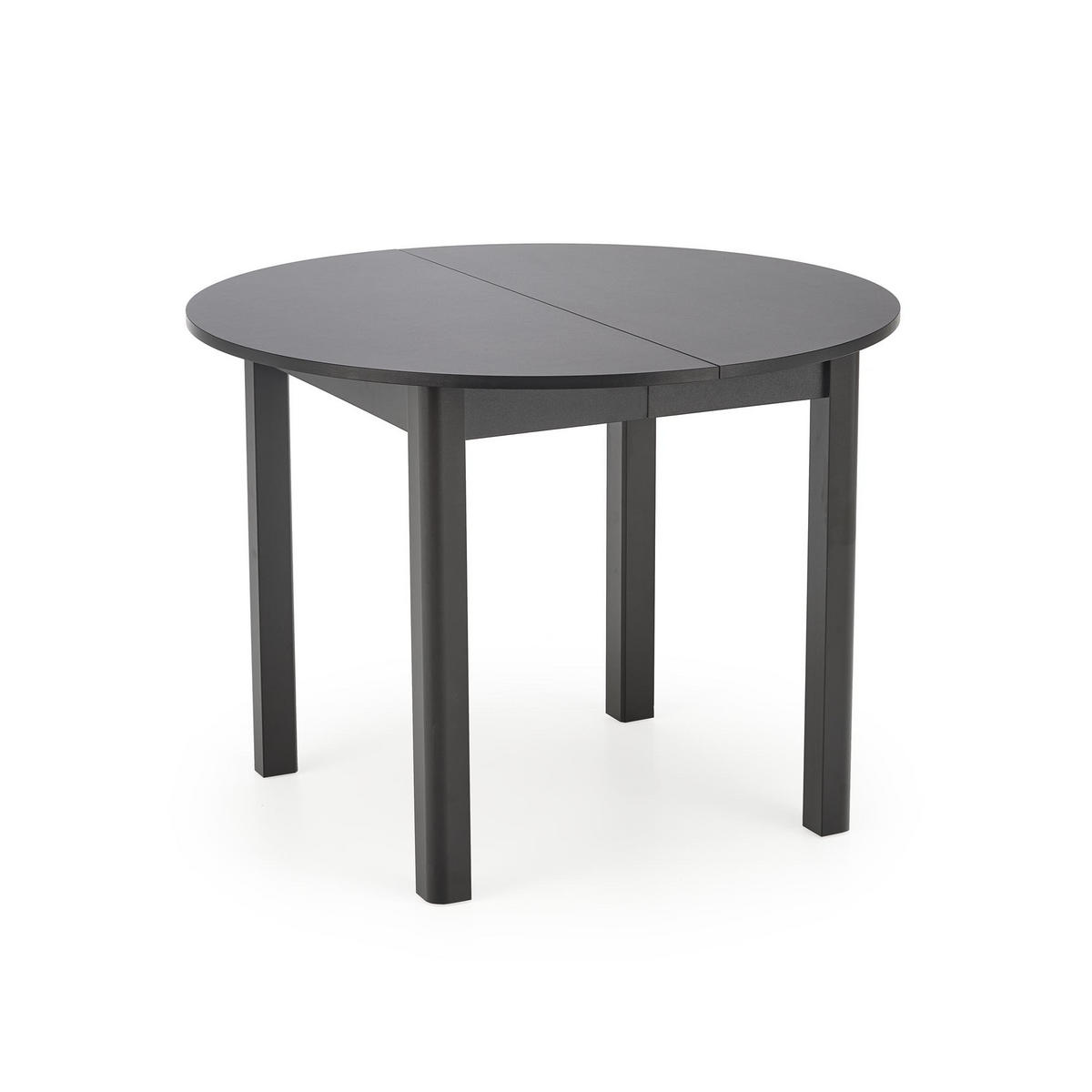 ESSTISCH rund Schwarz ausziehbar - Schwarz, Holzwerkstoff (102/102/76cm) - designimpex