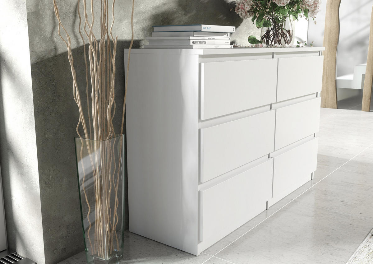 KOMMODE Weiß 139/79/39 - Weiß, Holzwerkstoff (139/79/39cm) - RAUMHIRSCH FURNITURE