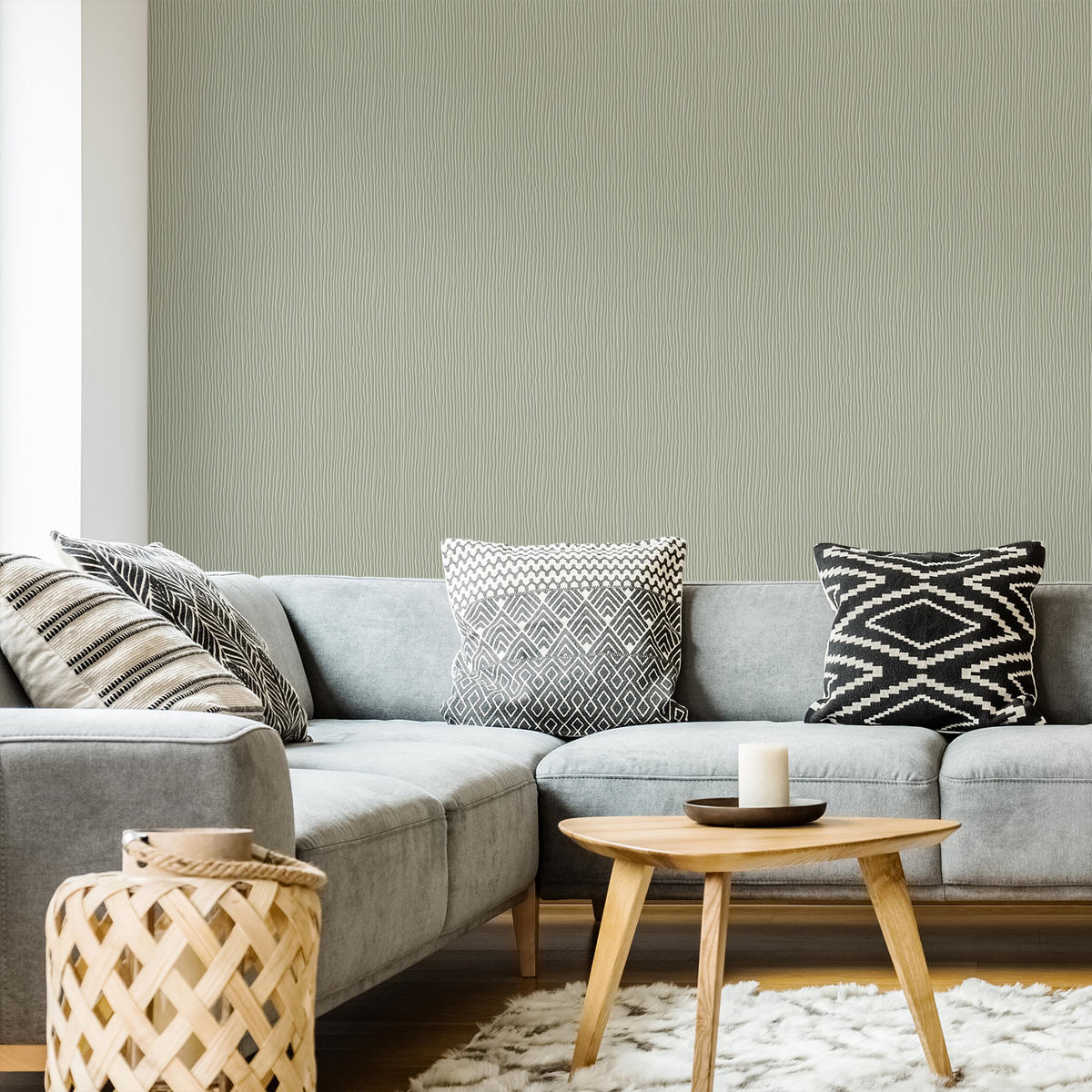 VLIESTAPETE Organisch - Grün, Papier/Kunststoff (52/1000cm) - Sublime