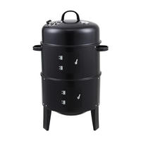 SMOKER Räuchergrill aus Stahlblech Schwarz mit 2 Prüftüren abnehmbar 40×40×80 cm - Schwarz, Metall (80/40cm) - Livingandhome