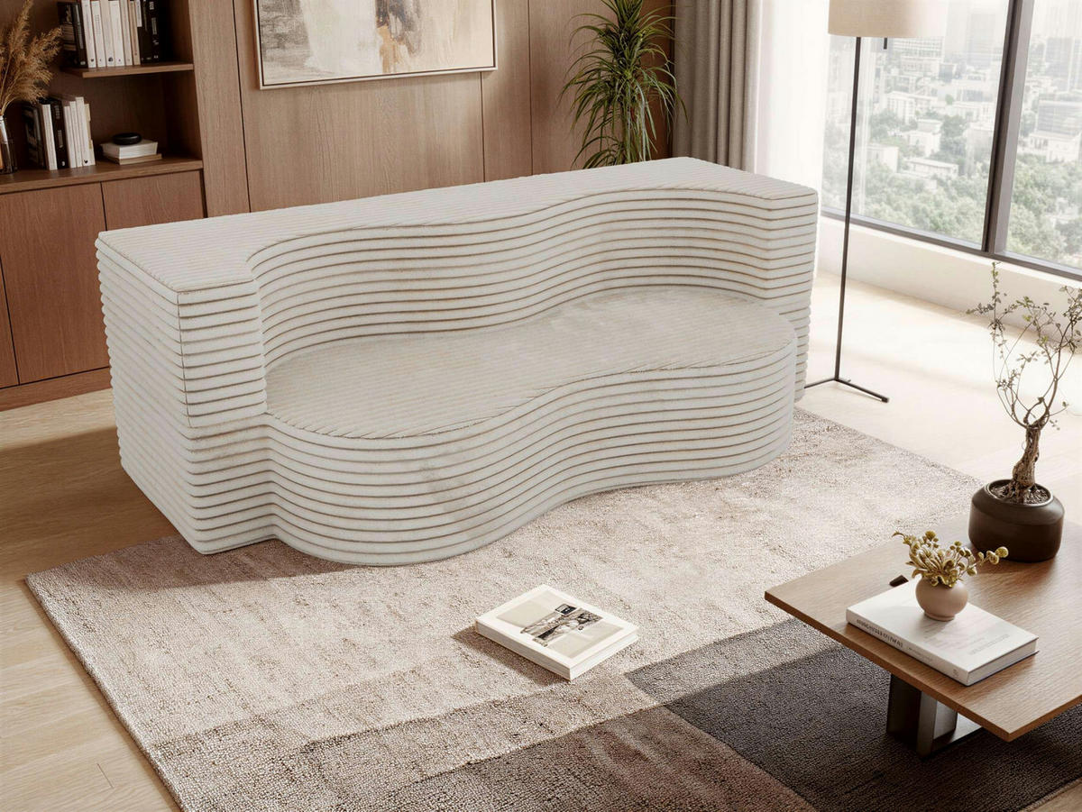2-SITZER SOFA SANOA - Beige Cord - Beige, Textil (200/68/100cm) - MKS