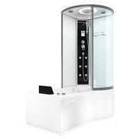 WHIRLPOOL Wanne Duschkabine ws K55-L01-WP 170x100 - Weiß, Glas/Kunststoff (98/220/170cm) - AcquaVapore by Sandra Jentho