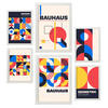 POSTER Set Mit 6 Drucken Im Bauhaus 2 Geometrische Designkollektion Drucke Mit Frames Ästhetische Dekorative Rahmen Für Zuhause A3 & A4 Weißer Rahmen - Weiß, Papier (29/3cm) - Nacnic