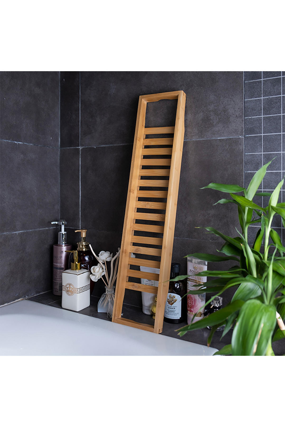 BADEWANNENABLAGE aus Bambus in natürliche Farbe Keine Montage erforderlich Ergonomisches Design 70 x 14,6 x 4,5 cm - Naturfarben, Holz (70/4.6/14.6cm) - Livingandhome