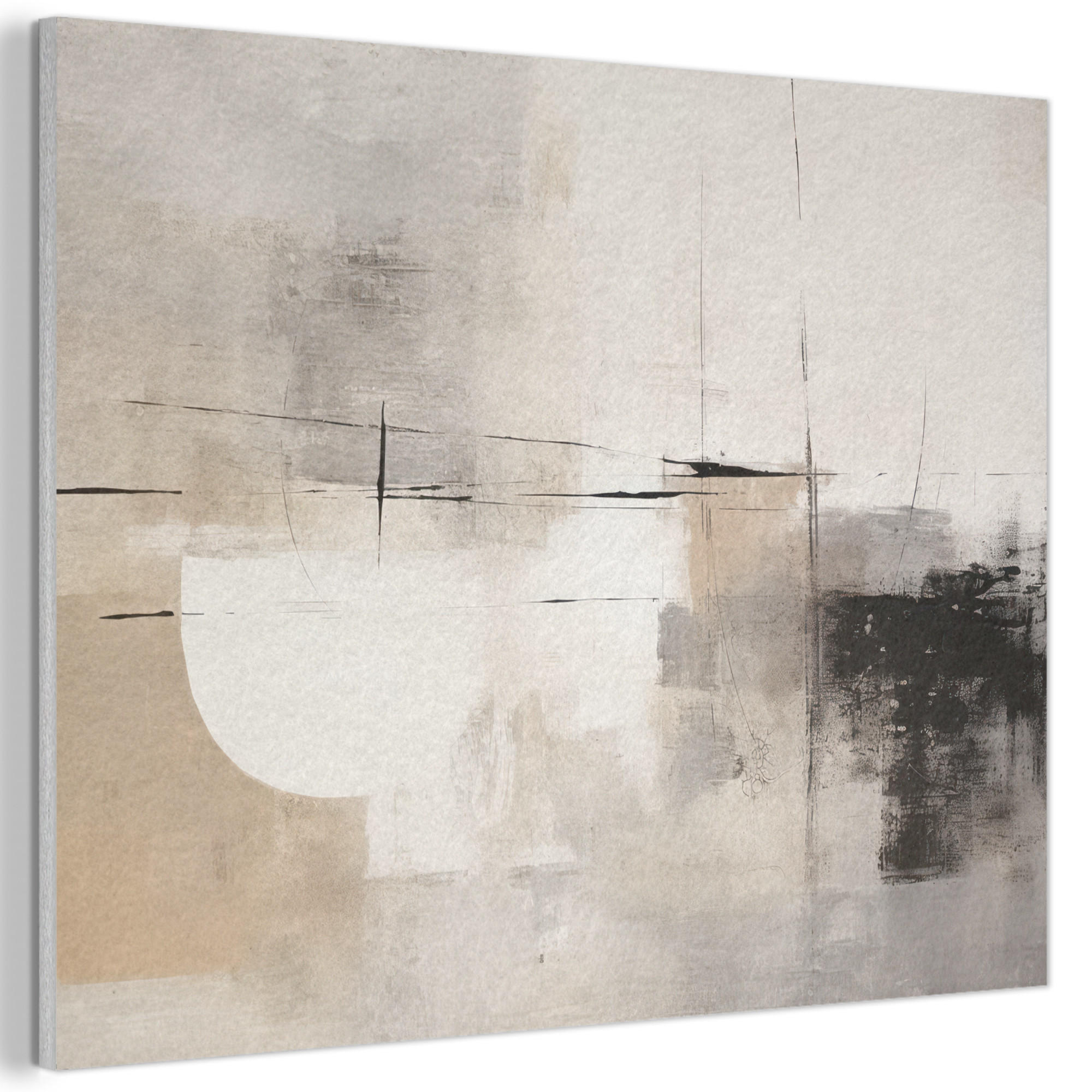 MuchoWow AKUSTICKÝ obraz Abstraktní - Umění - šedá 100x70 cm