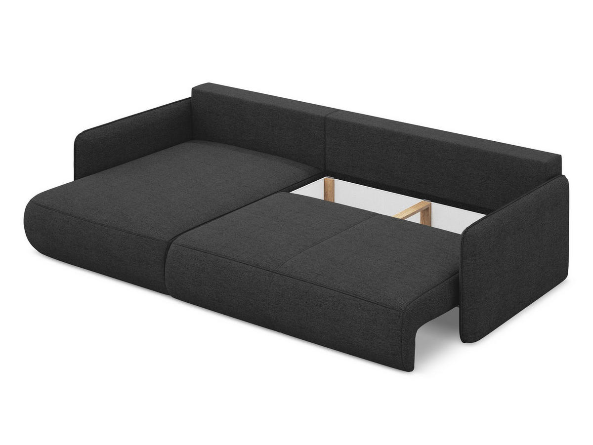 ECKSOFA mit Schlaffunktion Strukturstoff Stoff Orange - Terracotta/Schwarz, Kunststoff/Textil (148/240cm) - Makamii