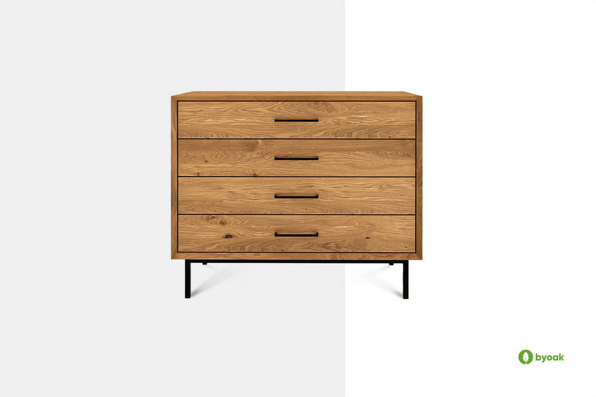 KOMMODE LEON Wildeiche - Wildeiche, Holz (97/80/45cm) - byoak