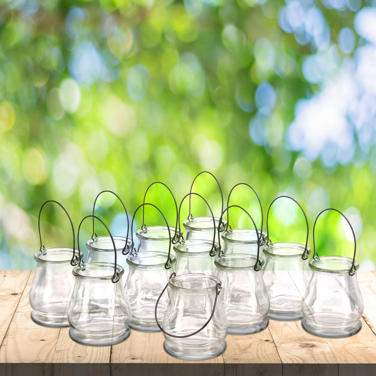 12xWINDLICHT - Transparent, Glas (8.5/10/8.5cm) - Relaxdays