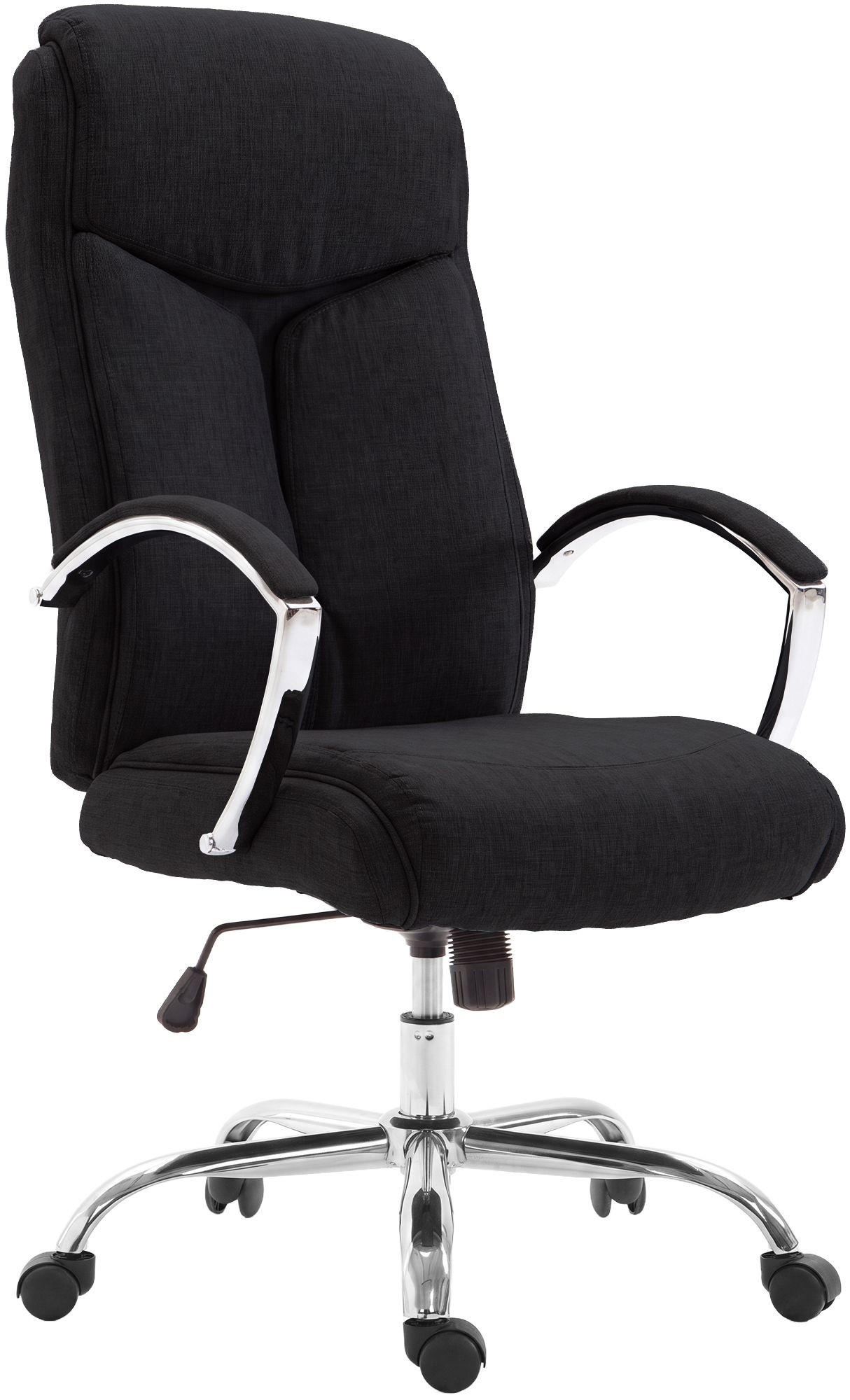 DREHSTUHL Stoff Schwarz - Chromfarben/Schwarz, Textil/Metall (65/115/73cm) - CLP