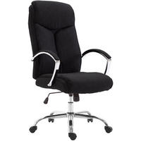 DREHSTUHL Stoff Schwarz - Chromfarben/Schwarz, Textil/Metall (65/115/73cm) - CLP