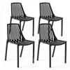 GARTENSTUHL 4-tlg., Schwarz - Schwarz, Kunststoff (46/80/55cm) - Oviala