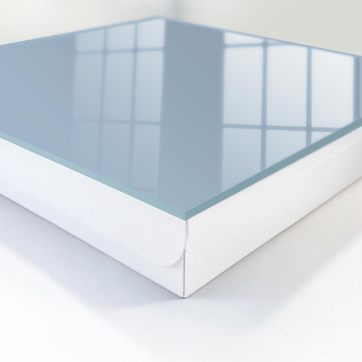 SCHLÜSSELBOX Weiß 30x30 cm – Türöffnung nach rechts - Pastellblau - Blau, Metall (30/30/5cm) - TULUP