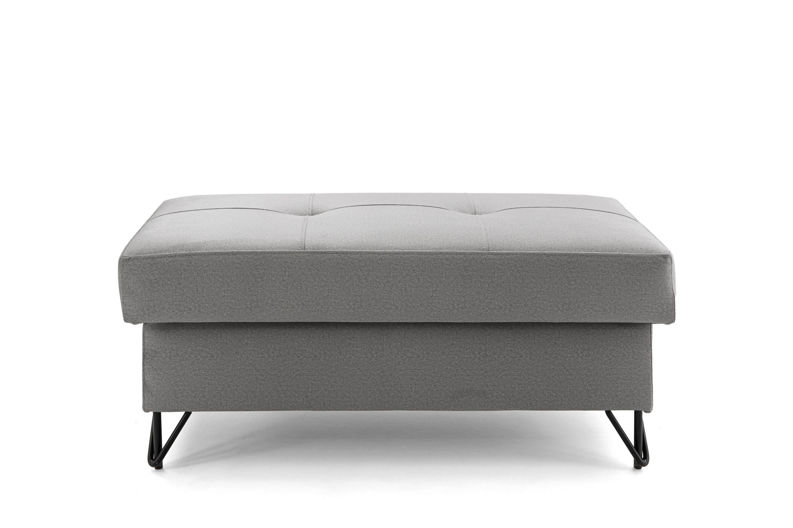 POUF JUNIOR 105x55 cm Velours Grau - Schwarz/Grau, Holz/Textil (105/43/55cm) - Muffo