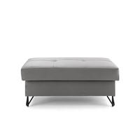 POUF JUNIOR 105x55 cm Velours Grau - Schwarz/Grau, Holz/Textil (105/43/55cm) - Muffo