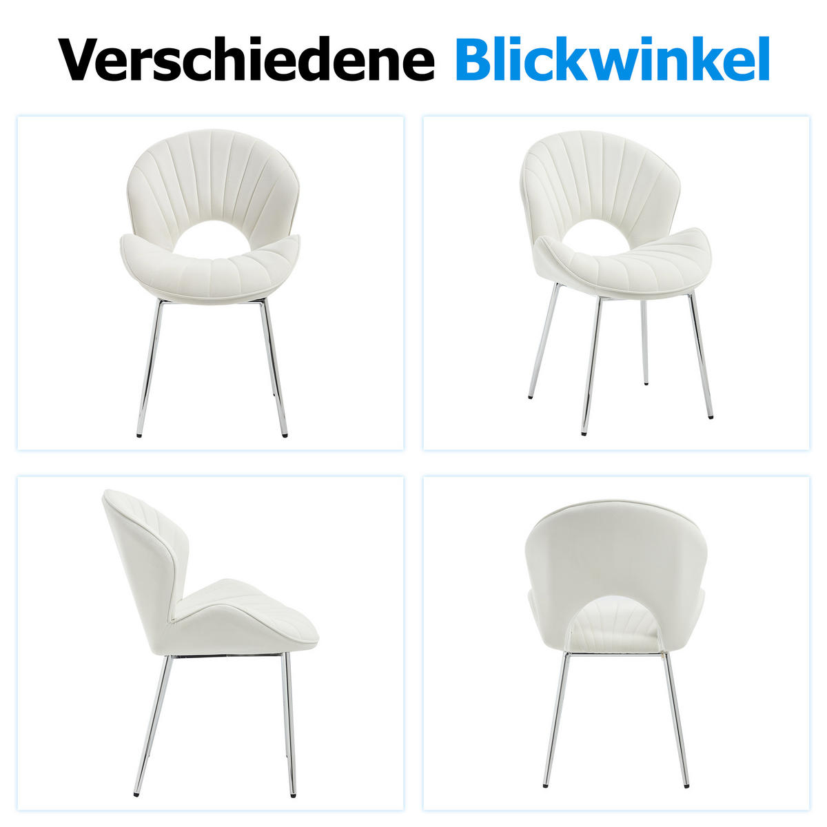 ARMLEHNSTUHL-SET DE-36441 2 Stück mit durchbrochener Rückenlehne Elfenbein - Creme, Metall (62.5/83/53cm) - ComfortXL