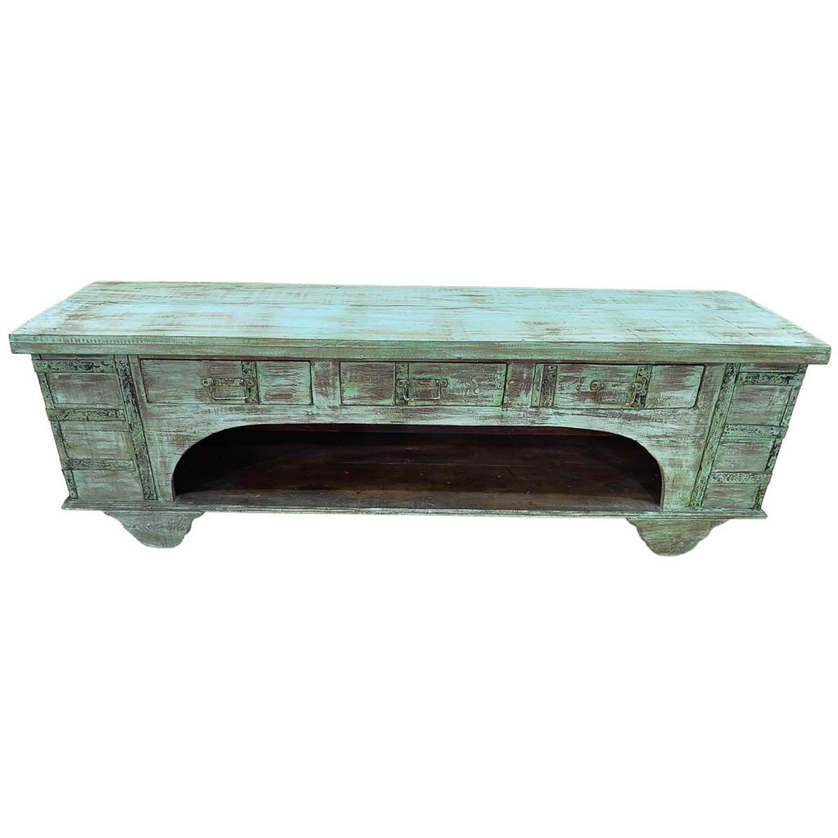 TV-LOWBOARD aus Holz, 175x45x57cm - Grün, Holz (175/57/45cm) - Wanderlust